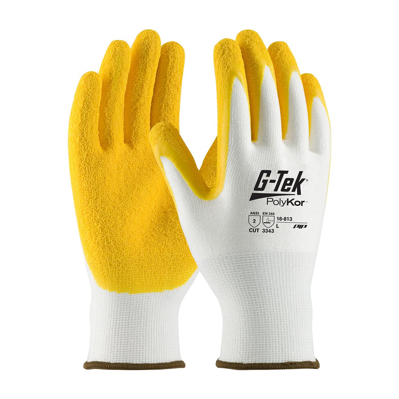 G-TEK POLYKOR 16-813 CRINKLE LATEX PALM - Tagged Gloves